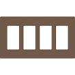 Lutron, SC-4-EP, Screwless Wallplate - 4 Gang - Espresso