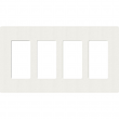 Lutron, SC-4-GL, Screwless Wallplate - 4 Gang - Glacier White