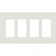 Lutron, SC-4-LG, Screwless Wallplate - 4 Gang - Lunar Gray