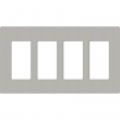 Lutron, SC-4-PB, Screwless Wallplate - 4 Gang - Pebble