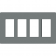 Lutron, SC-4-SL, Screwless Wallplate - 4 Gang - Slate