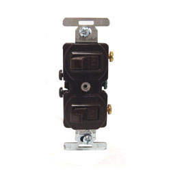 Cooper Wiring Devices, 271B-BOX, Dual Single-Pole Toggle Switch
