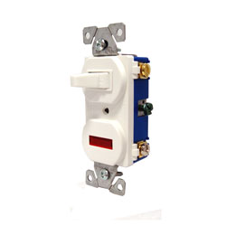 Cooper Wiring Devices, 277B-BOX, Single-Pole Toggle Switch with Pilot Light