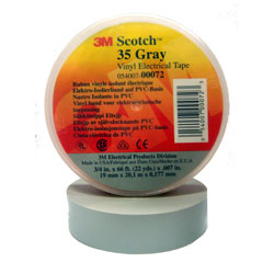 3M, Scotch&reg; Vinyl Electrical Color Coding Tape, 35-Gray