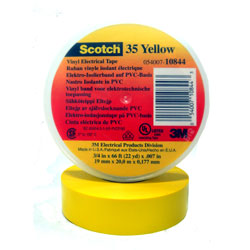 3M, Scotch&reg; Vinyl Electrical Color Coding Tape, 35-Yellow