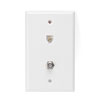 Leviton, Type 625D Telephone and Video Combination Wall Jack, 40259-W (40959-W)
