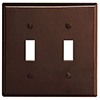 Leviton, 85009, 2 Gang 2 Toggle Switch, Brown, Wall Plate 