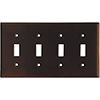 Leviton, 85012, 4 Gang 4 Toggle Switch, Brown, Wall Plate 