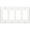 Cooper, 2164W-BOX, 4 Gang 4 Decora/GFI, White, Plastic Wall Plate