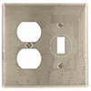 Mulberry, 83832, 2 Gang 1 Toggle Switch 1 Duplex Receptacle, Chrome, Jumbo, Wall Plate