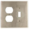 Mulberry, 97832, 2 Gang 1 Duplex Receptacle 1 Toggle Switch, Jumbo, Stainless Steel, Wall Plate