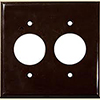 Mulberry, 91092 2 Gang 2 Single Receptacle Lexan, Brown, Wall Plate 