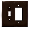 Mulberry, 91432, 2 Gang 1 Toggle Switch 1 Decora/GFCI Lexan, Brown, Wall Plate
