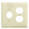 Mulberry, 92572, 2 Gang 1 Duplex Receptacle 1 Single Receptacle, Lexan, Ivory, Wall Plate