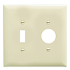 Mulberry, 92512, 2 Gang 1 Toggle Switch 1 Single Receptacle, Lexan, Ivory, Wall Plate