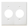 Mulberry. 90092, 2 Gang 2 Single Receptacle, Lexan, White, Wall Plate