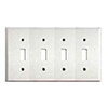 Mulberry, 83074, 4 Gang 4 Toggle Switch, Chrome, Wall Plate 