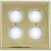 Mulberry, 64102, 2 Gang 2 Duplex Receptacle, Polished Brass, Wall Plate