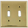 Mulberry, 64072, 2 Gang 2 Toggle Switch, Polished Brass, Wall Plate