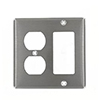 Mulberry, 97672, 2 Gang 1 Duplex Receptacle 1 Decora/GFI, Stainless Steel, Wall Plate