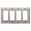 Mulberry, 97404, 4 Gang 4 Decora/GFI, Stainless Steel, Wall Plate