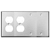 Mulberry, 97164, 4 Gang 2 Duplex Receptacle 2 Blank, Stainless Steel, Wall Plate