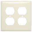 Mulberry, 84102, 2 Gang 2 Duplex Receptacle, Metal, Ivory, Wall Plate
