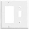 Mulberry, 86432, 2 Gang 1 Toggle Switch 1 Decora/GFI, Metal, White, Wall Plate