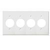 Mulberry, 86004, 4 Gang 4 Single Receptacle, Metal, White, Wall Plate