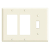 Leviton, 80431-W, 3-Gang 1-Toggle 2-Decora/GFCI Device Combination Wallplate, White