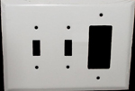 Mulberry, 86883, 3-gang Jumbo Steel Wall plate in White
