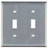 Mulberry, 97072, 2 Gang 2 Toggle Switch, Stainless Steel, Wall Plate