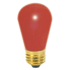 Satco S3961 11 Watt S14 Incandescent 130 Volt Medium Base Light Bulb Ceramic Red