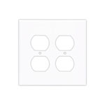Cooper Wiring Devices, 2-gang Mid-Size Polycarbonate Duplex Receptacle Wallplate, PJ82W