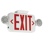 CCR Lighting LED Exit & Emergency Light Combo, Nickel Cadmium Battery - Red