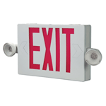 APC7R Combo Unit LED-Exit Sign with Dual Lights, Red Letters