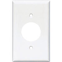 Mulberry, 86111, 1 Gang Single Receptacle 20 Amp, Metal, White, Wall Plate