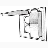 Mulberry, Self-Closing  2 Gang Device Cover, 30452W 