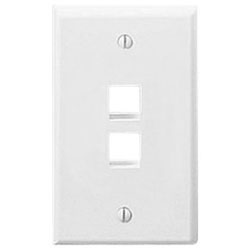 Leviton, QuickPort&reg; Single Gang 2-Port Wallplate, 41080-2WP