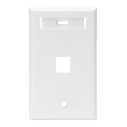 Leviton, QuickPort&reg; Single Gang 1-Port Wallplate, 42080-1WS