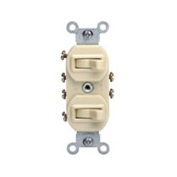 Leviton, 5243-I, Traditional Style 3-Way/3-Way Dual AC Combination Switch