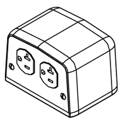 Wiremold, 525I, Four-Piece Service Fitting