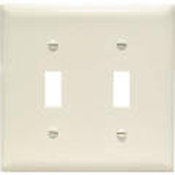 Leviton, 78009, 2 Gang 2 Toggle Switch, Light Almond, Wall Plate