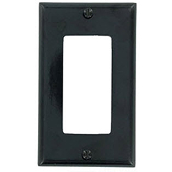 Leviton, 80401-E, 1 Gang Decora/GFI, Black, Wall Plate 