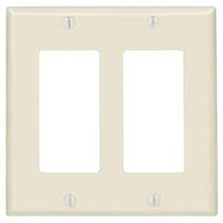 Leviton, 80409-A, 2 Gang 2 Decora/GFI, Almond, Wall Plate,