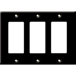 Leviton, 80411-E, 3 Gang 3 Decora/GFI, Black, Wall Plate 