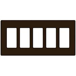 Mulberry, 91405, 5 Gang 5 Decora/GFCI Lexan, Brown, Wall Plate