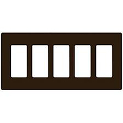 Mulberry, 91405, 5 Gang 5 Decora/GFCI Lexan, Brown, Wall Plate