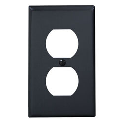 Leviton, 80703-E, 1-Gang Duplex Device Receptacle Wallplate, Black