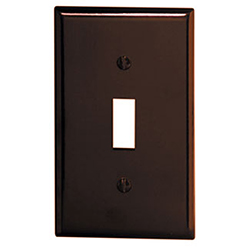 Leviton, 85001, 1 Gang Toggle Switch, Brown, Wall Plate 